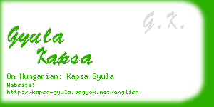 gyula kapsa business card